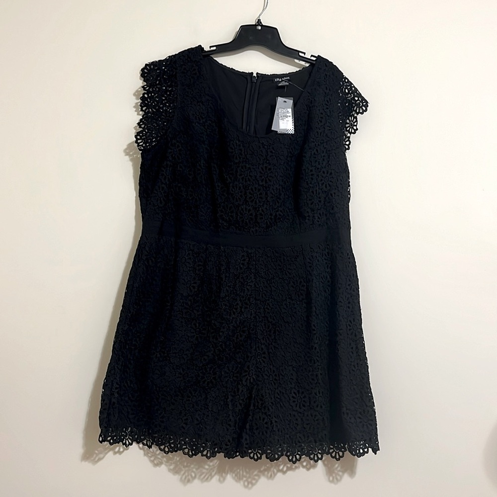 NEW City Chic black playsuit lace vibe Jumpsuit Romper size 20